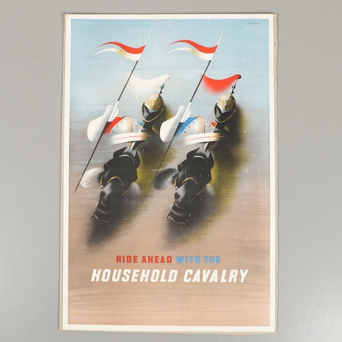 319 - A HOUSEHOLD CAVALRY POSTER BY ABRAM GAMES (1914-1996). A colour poster for the Household Cavalry wit... 