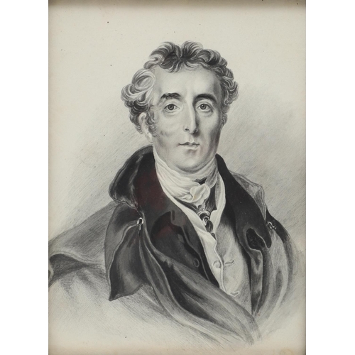 331 - THE DUKE OF WELLINGTON AFTER SIR THOMAS LAWRENCE. A watercolour copy of Thomas Lawrence's portrait o... 