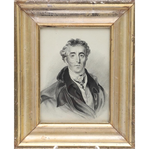 331 - THE DUKE OF WELLINGTON AFTER SIR THOMAS LAWRENCE. A watercolour copy of Thomas Lawrence's portrait o... 