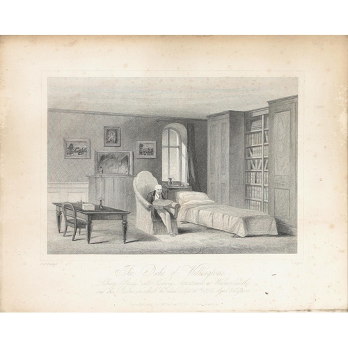 332 - THE DUKE OF WELLINGTON IN HIS STUDY AT WALMER CASTLE, AND A POLITICAL CARTOON 'BRITISH COOKERY'. A m... 