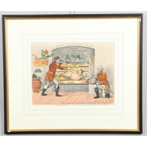 332 - THE DUKE OF WELLINGTON IN HIS STUDY AT WALMER CASTLE, AND A POLITICAL CARTOON 'BRITISH COOKERY'. A m... 