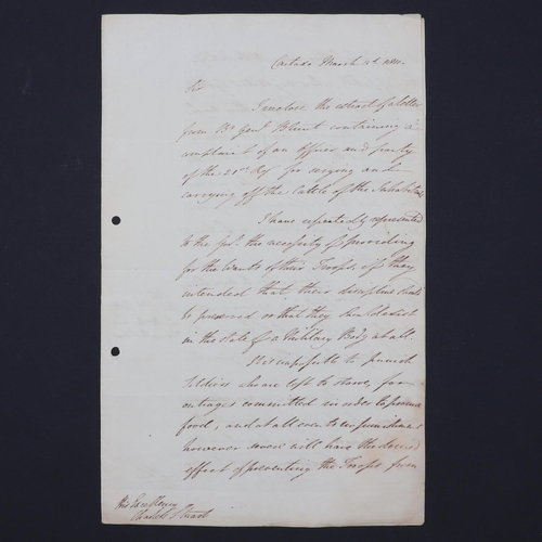 334 - WELLINGTON (ARTHUR WELLESLEY 1ST DUKE, 1769-1852) LETTER IN SECRETARIAL HAND TO CHARLES STUART THE B... 