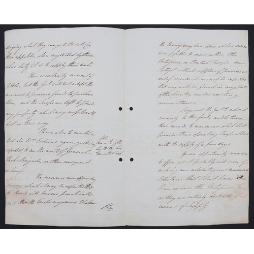 334 - WELLINGTON (ARTHUR WELLESLEY 1ST DUKE, 1769-1852) LETTER IN SECRETARIAL HAND TO CHARLES STUART THE B... 