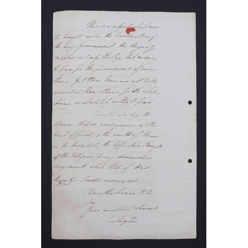 334 - WELLINGTON (ARTHUR WELLESLEY 1ST DUKE, 1769-1852) LETTER IN SECRETARIAL HAND TO CHARLES STUART THE B... 