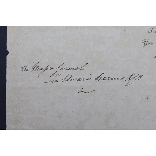 343 - WELLINGTON, ARTHUR WELLESLEY, 1ST DUKE. LETTER SIGNED,, âWELLINGTONâ, PARTLY PRINTED AND COMPLET... 