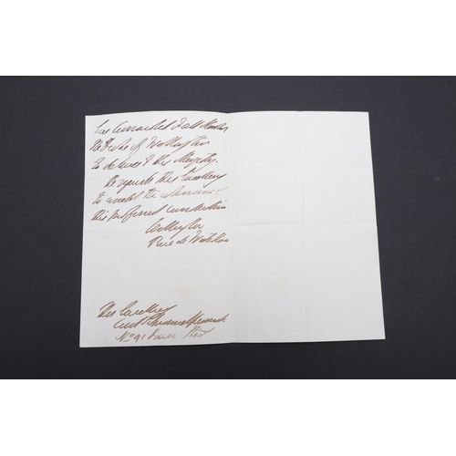 344 - WELLINGTON, ARTHUR WELLESLEY, 1ST DUKE. AUTOGRAPH LETTER SIGNED, WITH THE RARE SIGNATURE âWELLINGT... 