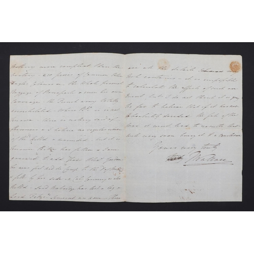 348 - [WATERLOO]. AUTOGRAPH LETTER SIGNED âJ WALLACEâ TO THE DEAN OF WINDSOR. [Waterloo]. Autograph le... 