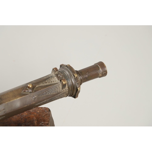 35 - A MALAYAN BRONZE SHIPS SWIVEL LANTAKA CANNON. A finely cast Lantaka type cannon with tapering barrel... 