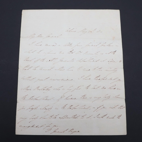 350 - WELLINGTON, ARTHUR WELLESLEY, 1ST DUKE. AUTOGRAPH LETTER SIGNED ââWELLINGTONâ, TO LT. GENERAL ... 