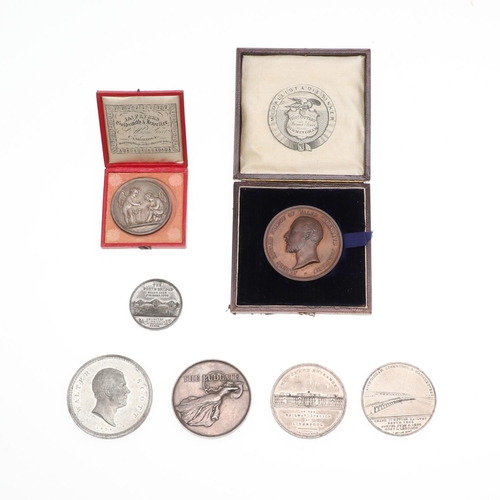 356 - A MIXED COLLECTION OF NINETEENTH CENTURY COMMEMORATIVE AND HISTORIC MEDALS. An 1886 Colonial and Ind... 