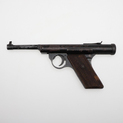 37 - A HAENAL MODEL 26 177 AIR PISTOL c. 1937. With a 10.5cm barrel, marked to the side of the barrel 'CA... 