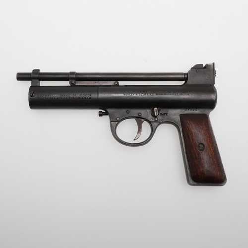 38 - A WEBLEY MARK ONE .22 AIR PISTOL. A Webley Air Pistol, marked to the sides 'Webley Air Pistol Mark I... 