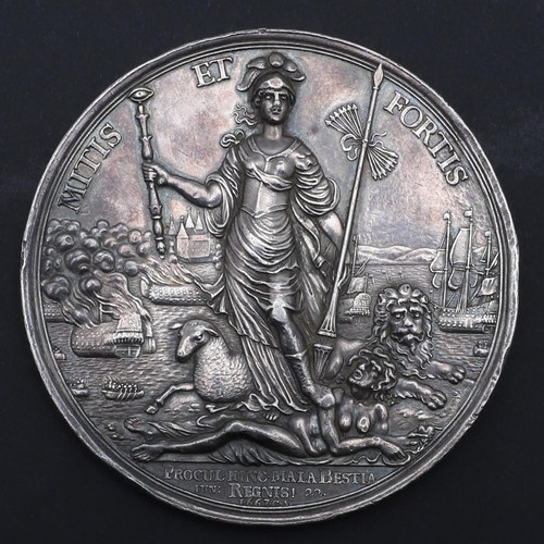 382 - THE PEACE OF BREDA, 1667. A SILVER MEDAL BY CHRISTOPHER ADOLFSZOON. A silver medal obverse 'Mitis Et... 