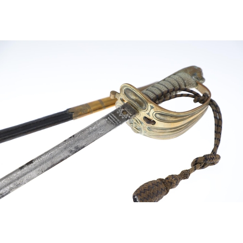 61 - AN 1827 PATTERN NAVAL OFFICERS SWORD BY WILKINSON. A fine Naval Officer's 1827 Pattern sword with an... 