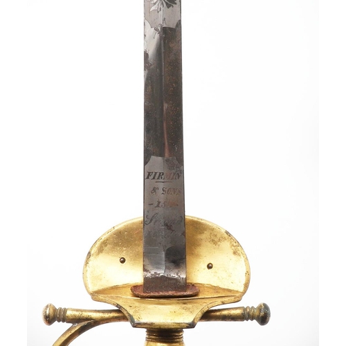 79 - A WILLIAM IV COURT SWORD BY FERMIN OF LONDON. With a 76cm tapering blade with pointed end, decorated... 