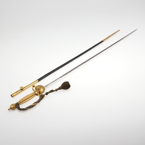 86 - A BRITISH VICTORIAN DIPLOMAT'S SMALLSWORD AND SCABBARD. With an 80cm tapering, pointed blade, with a... 