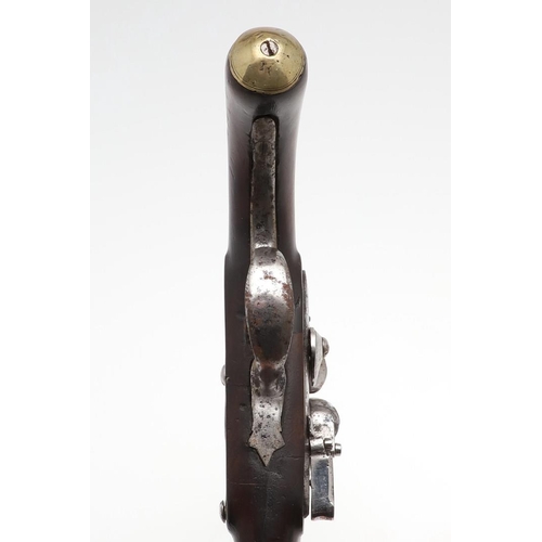 9 - A LATE 18TH/19TH CENTURY FLINTLOCK PISTOL BY GRIERSON. With a 20cm tapering barrel with indistinct p... 