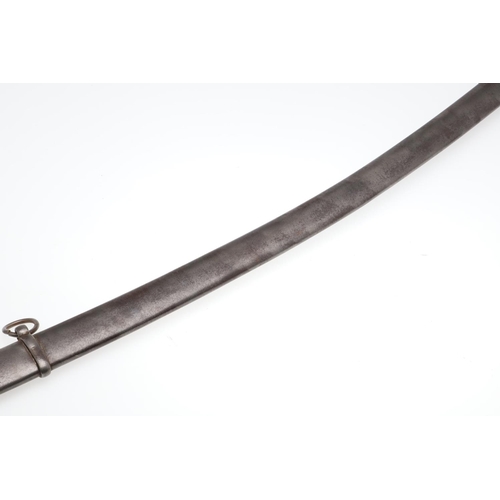 95 - A FIRST WORLD WAR TURKISH CAVALRY TROOPER'S SWORD AND SCABBARD. With an 85cm curved and fullered bla... 