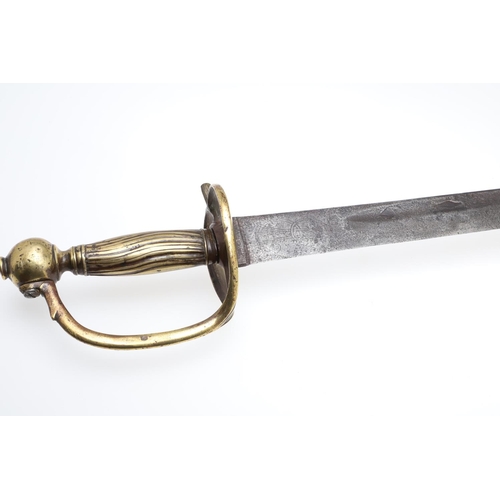 97 - A RUSSIAN 1756 PATTERN GRENADIER'S SWORD FROM THE REIGN OF CATHERINE THE GREAT. With a 67.5cm broad ... 