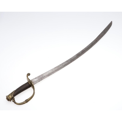 99 - A RUSSIAN 1826 PATTERN INFANTRY OFFICERS SABRE. With a 70cm curved fullered blade with pointed end, ... 