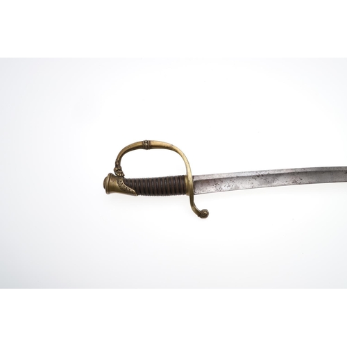 99 - A RUSSIAN 1826 PATTERN INFANTRY OFFICERS SABRE. With a 70cm curved fullered blade with pointed end, ... 