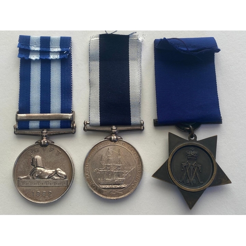 389 - AN EGYPT 1882 PAIR AND LONG SERVICE MEDAL TO THE ROAYL NAVY. An Egypt Medal 1882-1889 with 1882 date... 