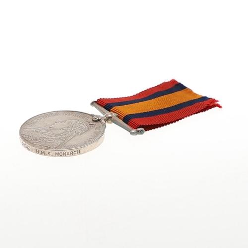 391 - A QUEEN'S SOUTH AFRICA MEDAL TO H.M.S. MONARCH. A Queen's South Africa Meal with no clasps named to ... 