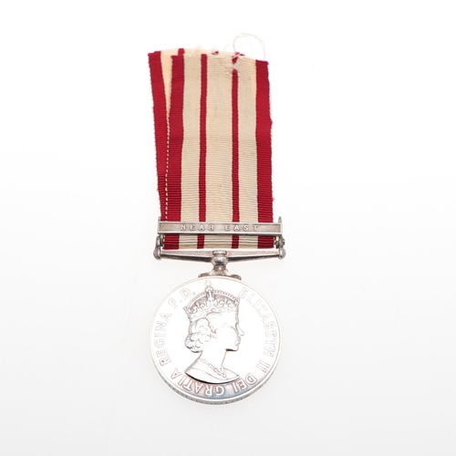 411 - A QUEEN ELIZABETH II NAVAL GENERAL SERVICE MEDAL 1909-62 WITH NEAR EAST CLASP. An Elizabeth II Naval... 