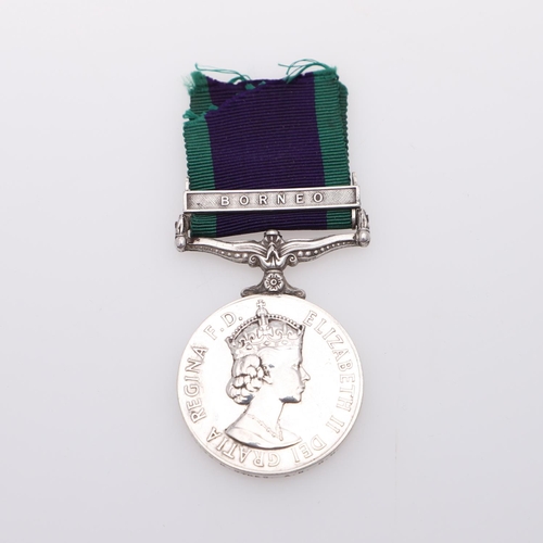 415 - A GENERAL SERVICE MEDAL 1962-2007 TO THE ROYAL NAVY WITH BORNEO CLASP. A Queen Elizabeth II General ... 