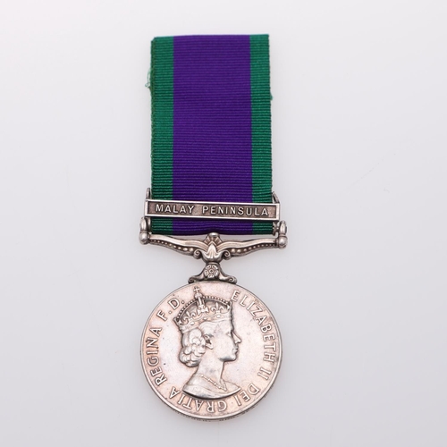 418 - A GENERAL SERVICE MEDAL 1962-2007 TO THE ROYAL NAVY WITH MALAY PENINSULA CLASP. A Queen Elizabeth II... 