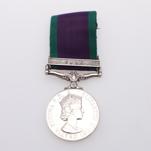 420 - A GENERAL SERVICE MEDAL 1962-2007 TO THE ROYAL NAVY WITH GULF CLASP. A Queen Elizabeth II General Se... 