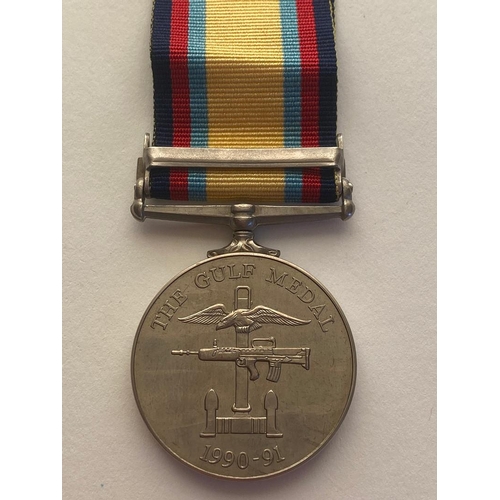 422 - A GULF MEDAL 1990-91 TO THE ROYAL NAVY. A Gulf Medal 1990-91 with 16 Jan to 28 Feb 1991 Clasp named ... 