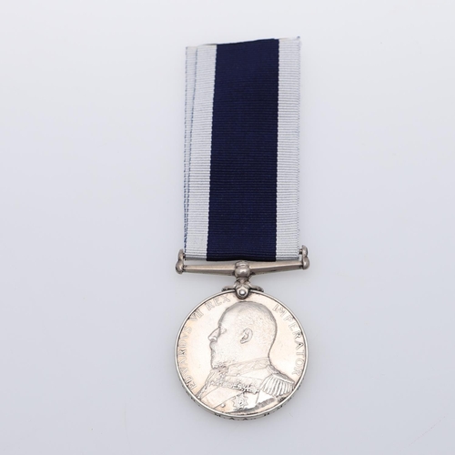 426 - AN EDWARD VII ROYAL NAVY LONG SERVICE AND GOOD CONDUCT AWARD TO H.M.S. BOSCAWEN. A Royal Navy Long S... 