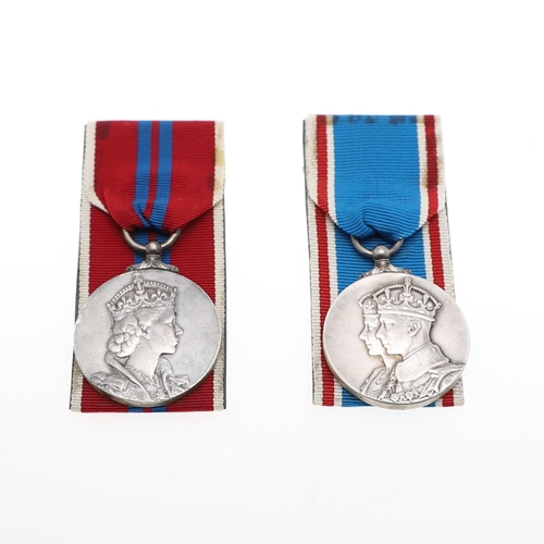 448 - A GEORGE VI CORONATION MEDAL AND SIMILAR ELIZABETH II MEDAL. A George VI Coronation Medal, conjoined... 