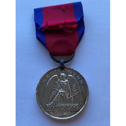 452 - A WATERLOO MEDAL, APPARENTLY UNNAMED. A Waterloo Medal, on steel suspension and large ring, apparent... 