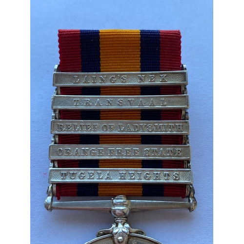 464 - A QUEEN'S SOUTH AFRICA MEDAL WITH FIVE CLASPS TO THE SOUTH LANCASHIRE REGIMENT. A Queen's South Afri... 