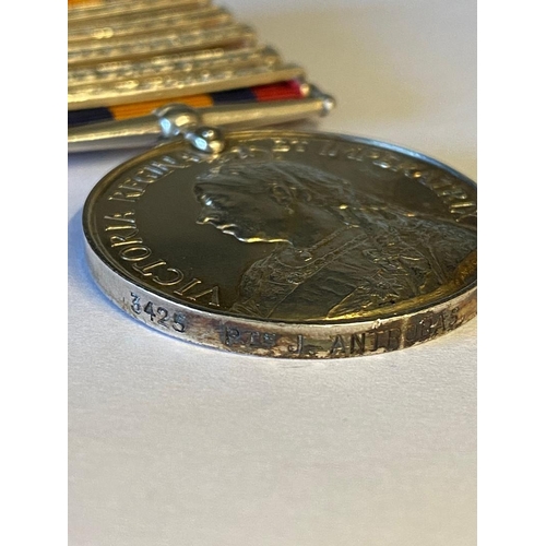 464 - A QUEEN'S SOUTH AFRICA MEDAL WITH FIVE CLASPS TO THE SOUTH LANCASHIRE REGIMENT. A Queen's South Afri... 