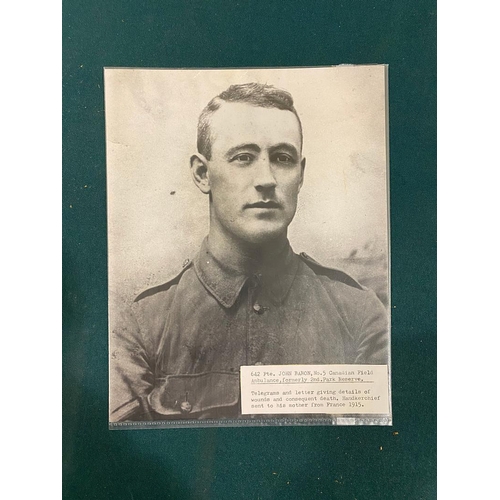 472 - A FIRST WORLD WAR TRIO, PLAQUE AND MEMORIAL CROSS TO A CANADIAN SOLDIER. A Great War trio comprising... 