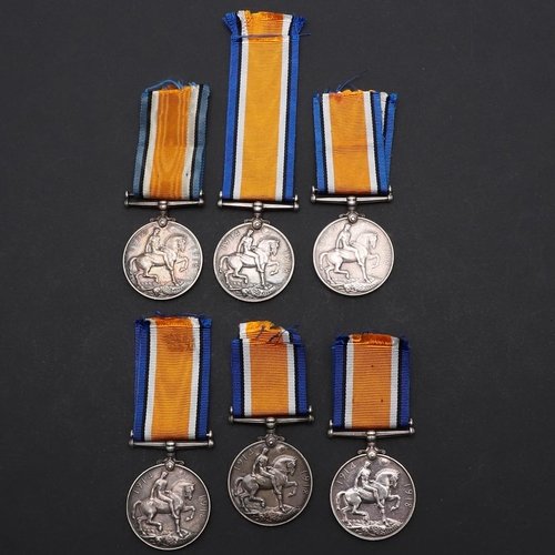 476 - A COLLECTION OF SIX FIRST WORLD WAR WAR MEDALS TO THE DORSET REGIMENT. British War Medal 1914-1917. ... 