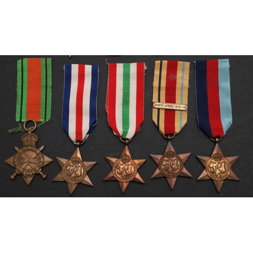 485 - A FIRST WORLD WAR 1914-15 STAR AND A COLLECTION OF SECOND WORLD WAR MEDALS AND RIBBONS. A Great War ... 