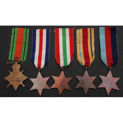 485 - A FIRST WORLD WAR 1914-15 STAR AND A COLLECTION OF SECOND WORLD WAR MEDALS AND RIBBONS. A Great War ... 