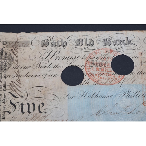 519 - TWO PROVINCIAL BATH BANKNOTES, 1824 AND 1840. A Bath Bank One Pound note, December 1824, F.6664 for ... 