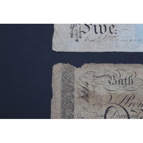 519 - TWO PROVINCIAL BATH BANKNOTES, 1824 AND 1840. A Bath Bank One Pound note, December 1824, F.6664 for ... 