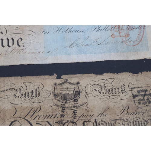 519 - TWO PROVINCIAL BATH BANKNOTES, 1824 AND 1840. A Bath Bank One Pound note, December 1824, F.6664 for ... 