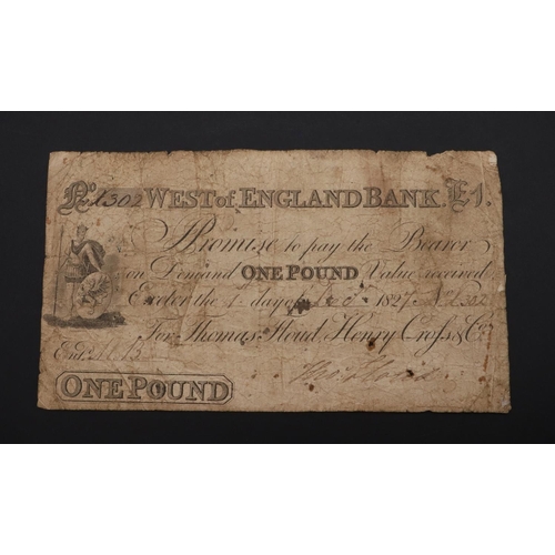 535 - A WEST OF ENGLAND FIVE POUND SPECIMEN NOTE AND ANOTHER SIMILAR. A West of England and South Wales Di... 