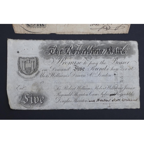 537 - A CORNISH GOLSITHNEY Â£1. BANKNOTE AND SIMILAR DORSETSHIRE AND DARTMOUTH NOTES. 1816 and 1823. A Gol... 