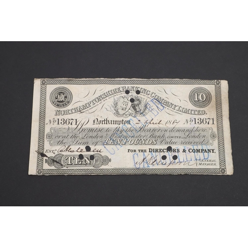 542 - A NEWCASTLE UPON TYNE Â£5. BANKNOTE, 1840, SIMILAR NOTES FOR NORTHAMPTONSHIRE, NEWARK AND NORWICH. A... 