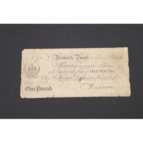 542 - A NEWCASTLE UPON TYNE Â£5. BANKNOTE, 1840, SIMILAR NOTES FOR NORTHAMPTONSHIRE, NEWARK AND NORWICH. A... 