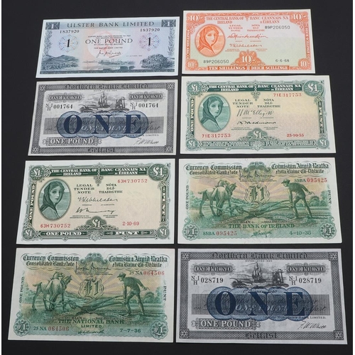 551 - A COLLECTION OF IRISH BANKNOTES TO INCLUDE A 1956 ULSTER BANK ONE POUND NOTE. A collection of fourte... 