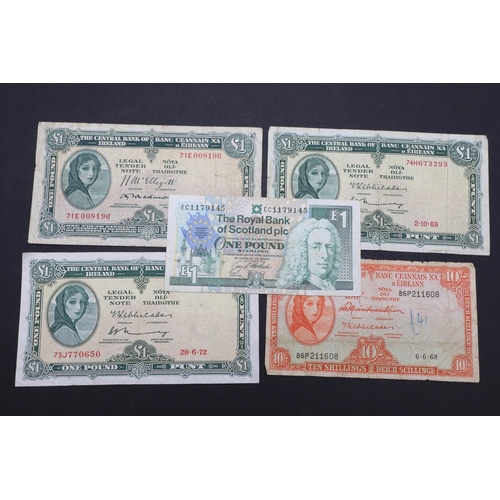 563 - A COLLECTION OF BANKNOTES TO INCLUDE GEORGE V UNITED KINGDOM NOTES AND OTHERS. A collection of bankn... 